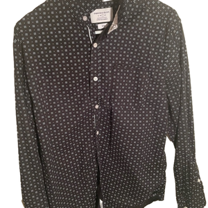 PaperDemin&Cloth Blue Mens Button Casual/Dress Button Up Long sleeve shirt